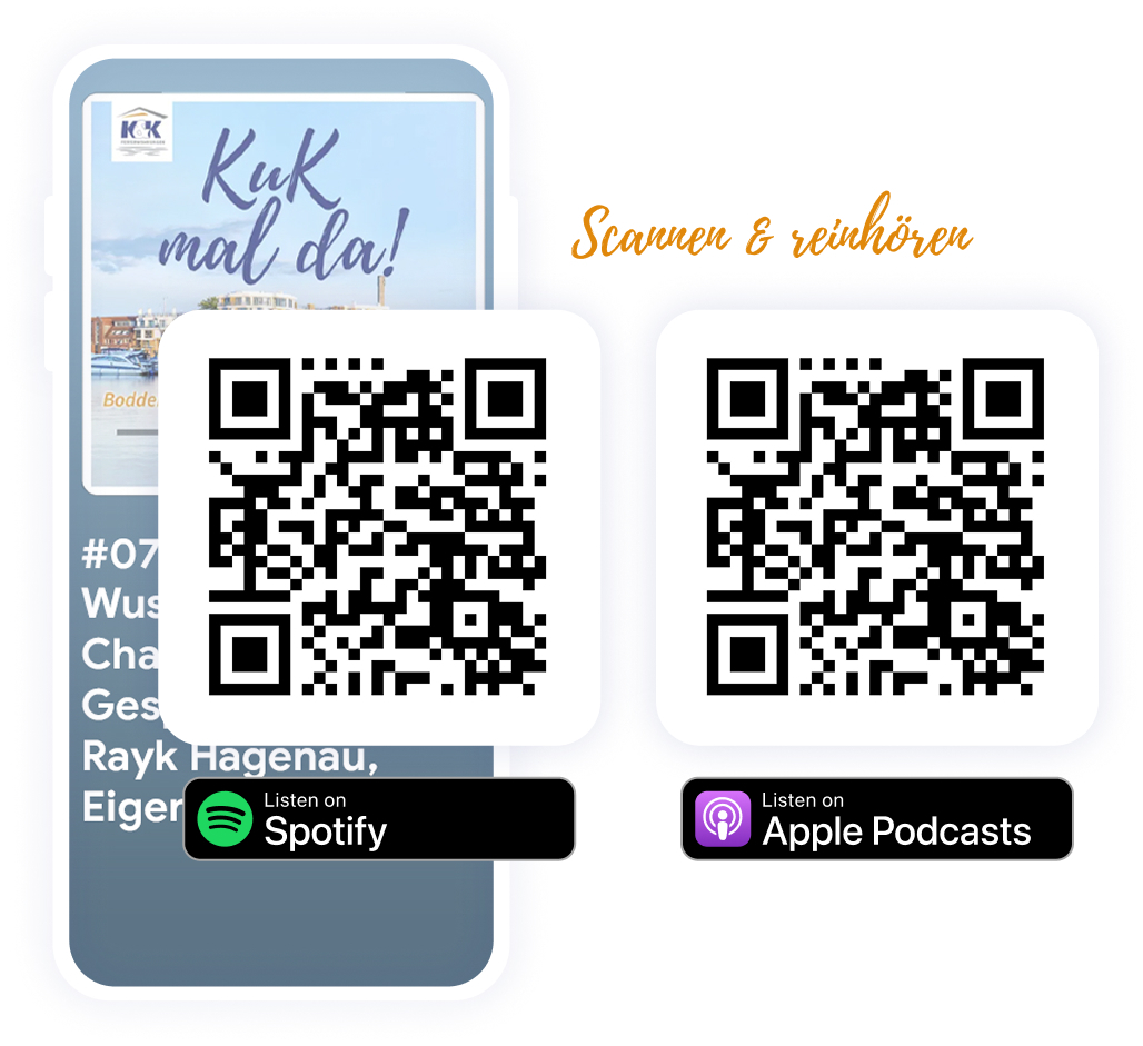 Scannen und anhören: QR-Codes für den Podcast Kuk mal da